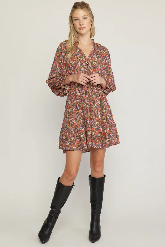 Gorgeous Florals Dress {Gold Mix}