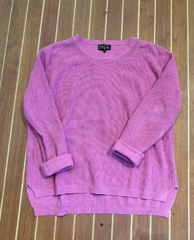 Sweater Crew - Fuchsia Wool Fabric Cashmere Fabric Tweed Fabric