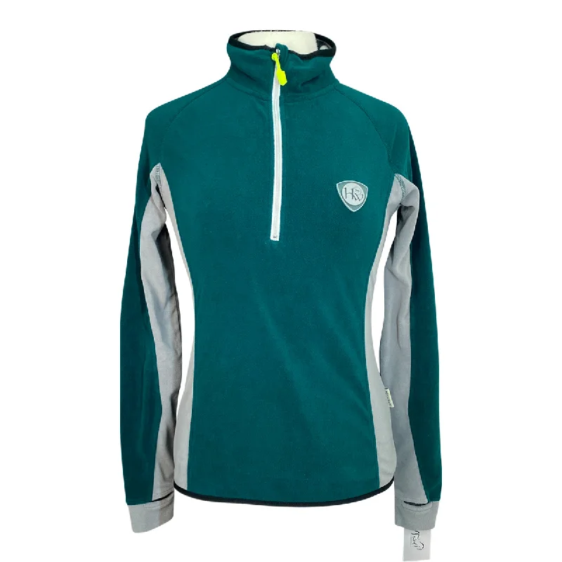 Horseware 'Fiona' 1/4 Zip Fleece Pullover in Pine/Grey - Women's Small Cowl Neck Pullover