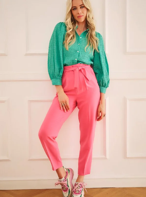 City Stretch Trousers [Pink-SP2317017] Trousers Print Floral