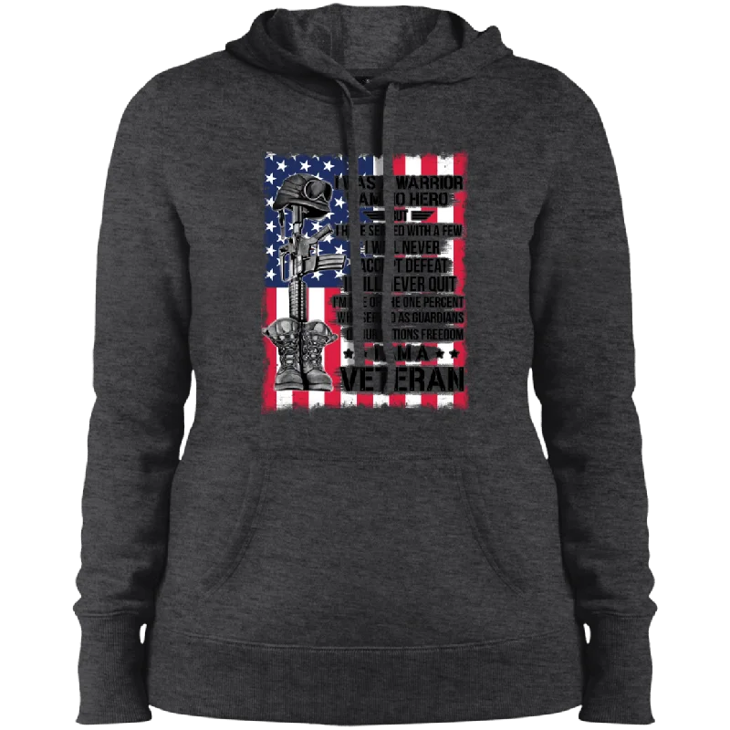 I am a Veteran Ladies' Pullover Hooded Sweatshirt Seamless Knit Pullover