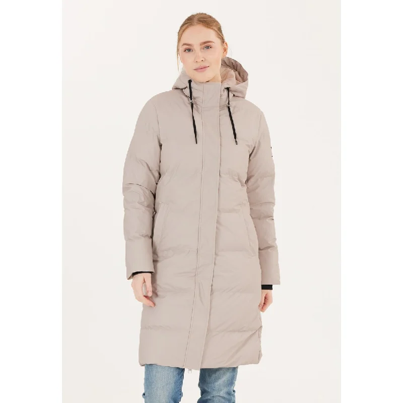 Audrey W Long PU Puffer Jacket W-Pro 5000 Wool Fabric Cashmere Fabric Tweed Fabric