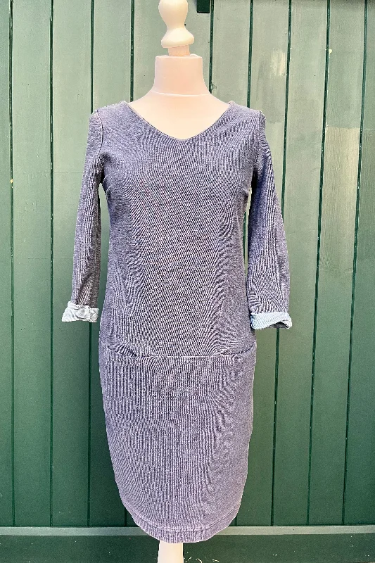 Re-Wear White Stuff Washed Out Blue V-Neck Dress