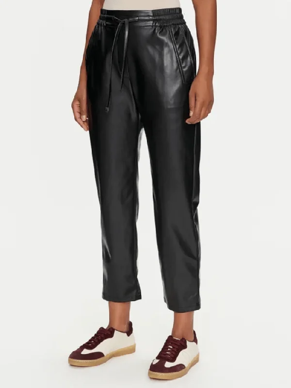 Marella SELVA Black Faux Leather Trousers 2423786014 Col 004 Trousers Favorite Customer