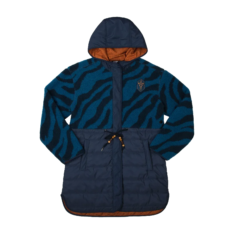 Ahsoka Sherpa Puffer Jacket Zip Front Button Front Snap Front