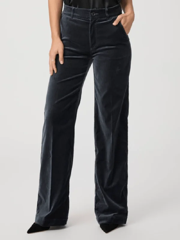 Paige SASHA Blue Velvet Wide Leg Trousers 7165J27-B849 Trousers Recommended Stylist