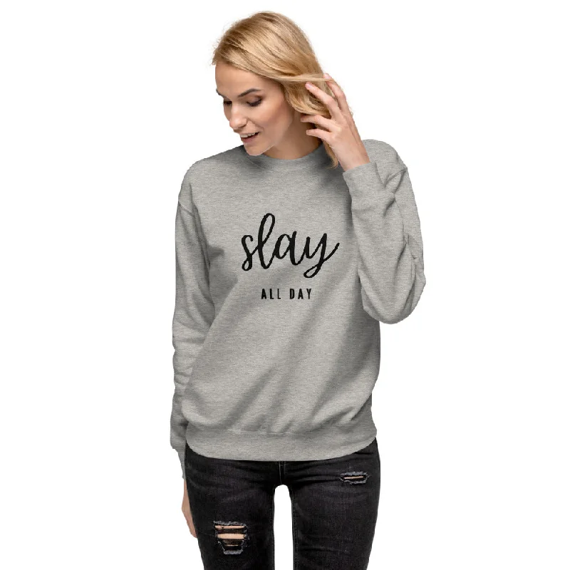 Slay All Day - Women's Fleece Pullover Ruffle Sleeve Feminine