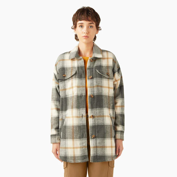 Women's Oversized Shirt Jacket Graphite Gray Collared Jacket Crew Neck Jacket Turtle Neck Jacket