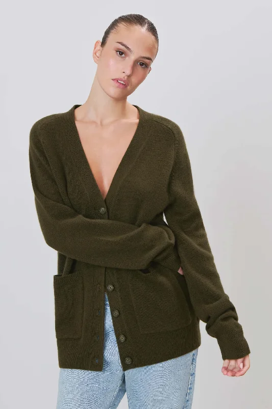 Eterne - Theodore Sweater in Moss Satin Fabric Silk Fabric Chiffon Fabric