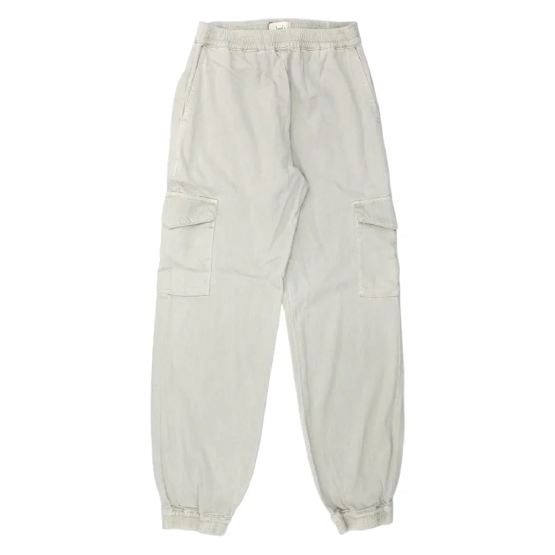 Hush Grey Sand Washed Cargo Trousers Chinos Cotton Straight Leg