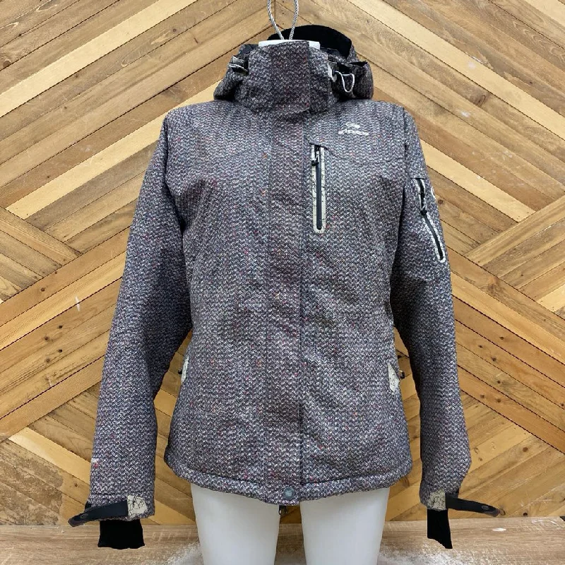eider - Women's Winter Jacket - MSRP comp $400: Grey/Multi-women-MD Rayon Fabric Velvet Fabric Corduroy Fabric