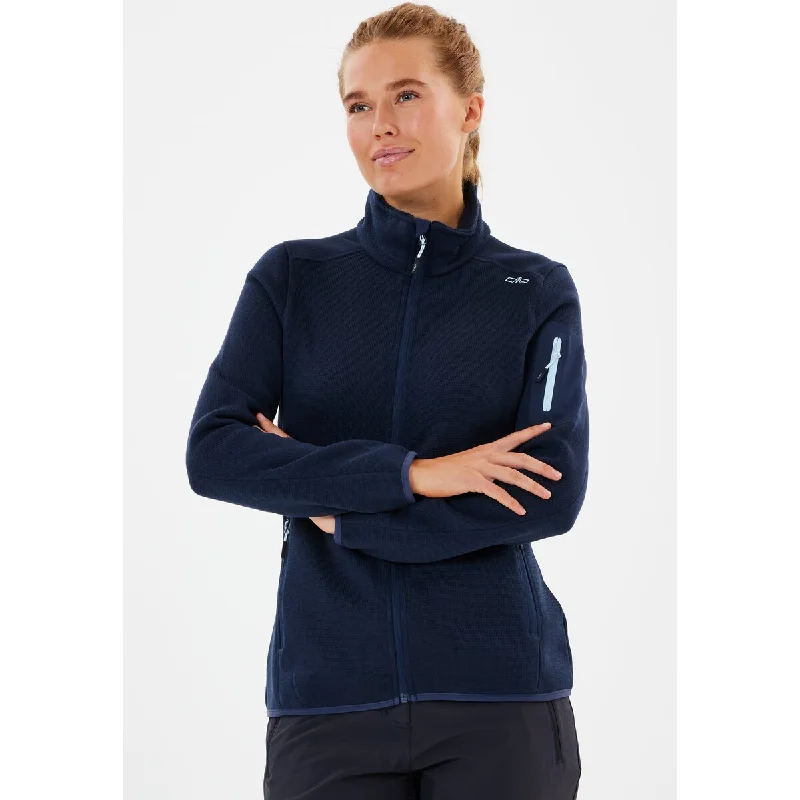 CMP WOMAN KNITTECH FLEECE JACKET - B.Blue-Cristall Blue Striped Jacket Polka Dot Jacket Floral Jacket