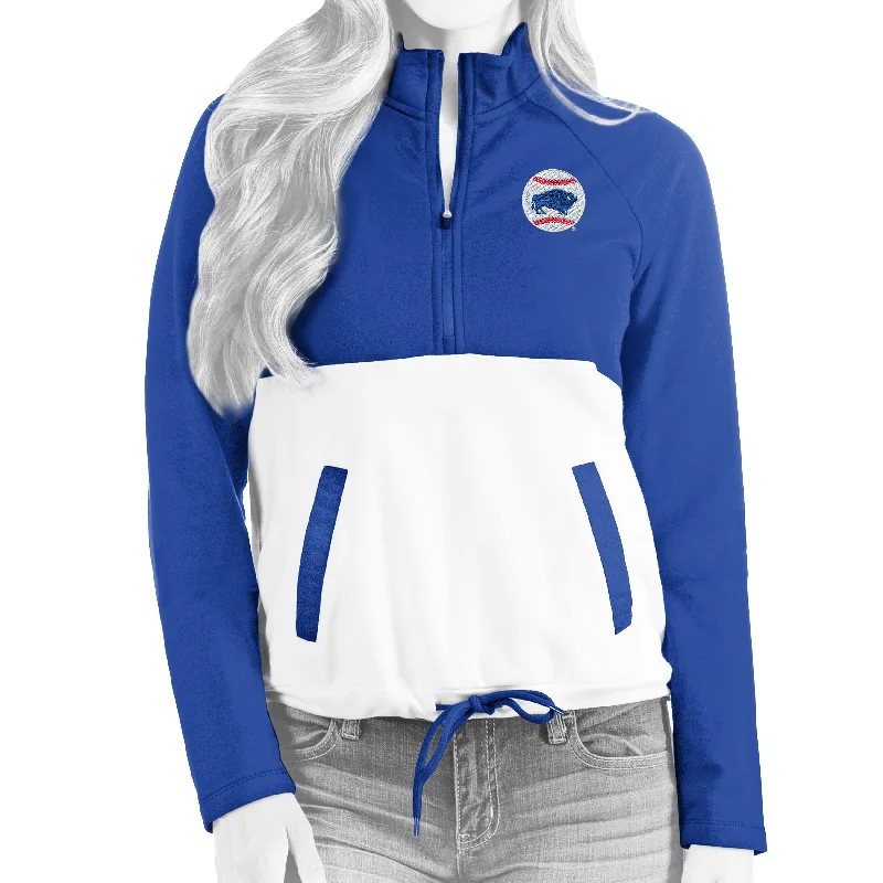 Buffalo Bisons Ladies Royal Alt Harbor Pullover Bishop Sleeve Elegant