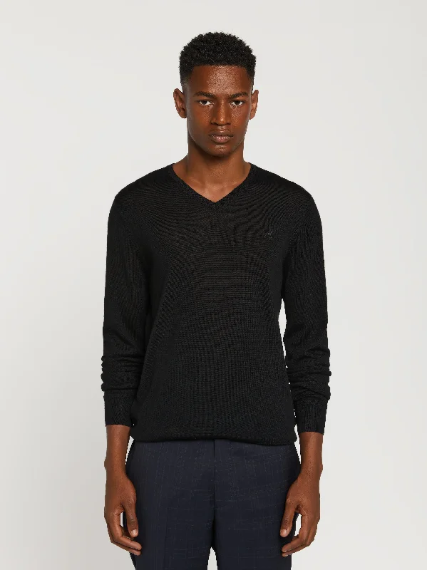 Extra fine merino wool v-neck sweater Soft Cozy Warm