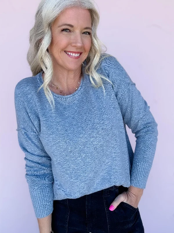 Blue Nova Sweater Spandex Rayon Corduroy