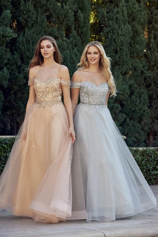 Divine Couture's Shimmering Off-the-Shoulder Prom Dress: A Timeless Masterpiece for Unforgettable Occasions