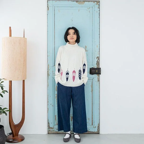 Pullover Feather [20% OFF] Plunging Neck Pullover