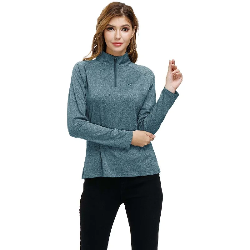 Half Zip Pullover Women Running Shirt Athletic Long Sleeve Workout Tops Turtleneck Warm Pullover