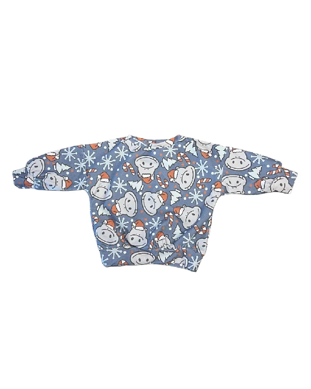 Oversized Sweater - Blue Hippo Toggled Drawstring Belted