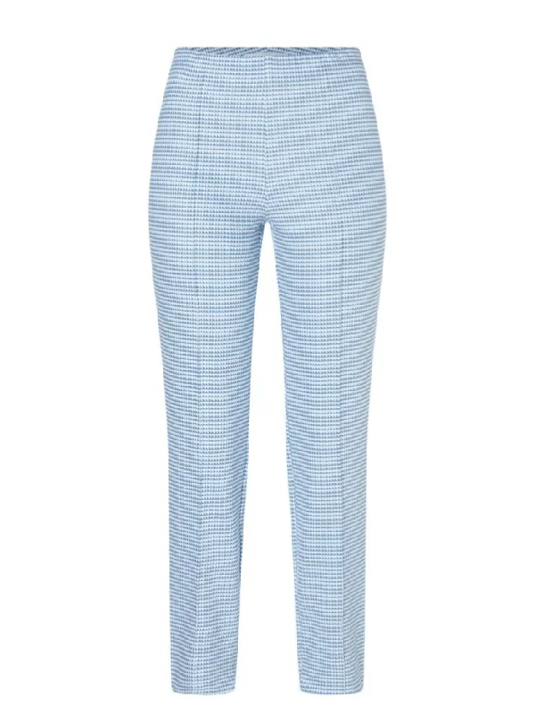Mac Dream Anna Summer Blue and White Pull On Trousers 5289 0124 145B Trousers practical easy-care