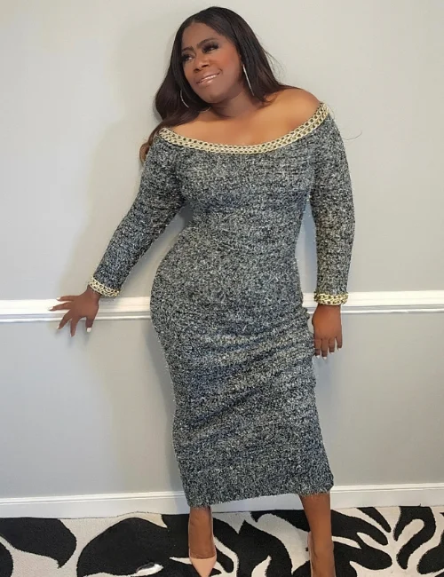 Black and Gray Sweater Bodycon Dress Boxy Sweater Fitted Sweater A-Line