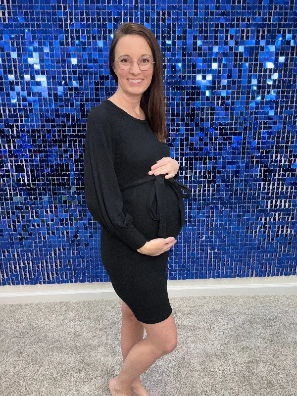 Belle Maternity Sweater Dress Elegant Classic Vintage