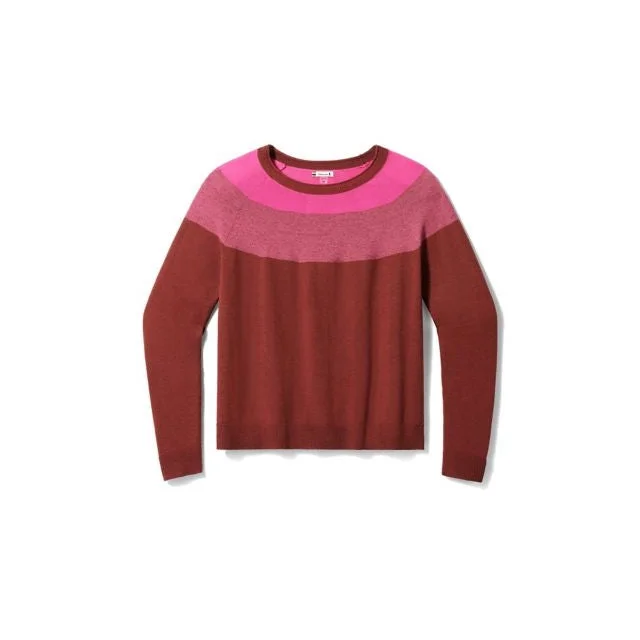 Women's Edgewood Colorblock Crew Sweater Welt Pockets Slit Pockets Flap Pockets