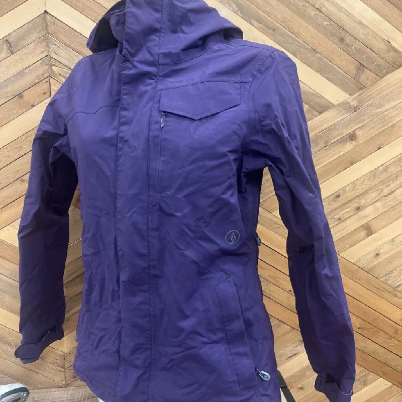 Volcom - Women's Gore-Tex Ski Jacket - MSRP $370: Purple-women-SM Denim Jacket Leather Jacket Suede Jacket