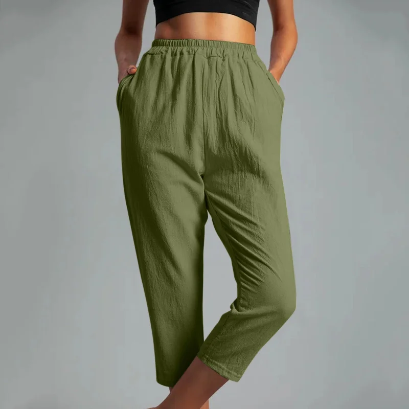 Casual Linen Summer Trousers for Women Trousers Low Rise Relaxed