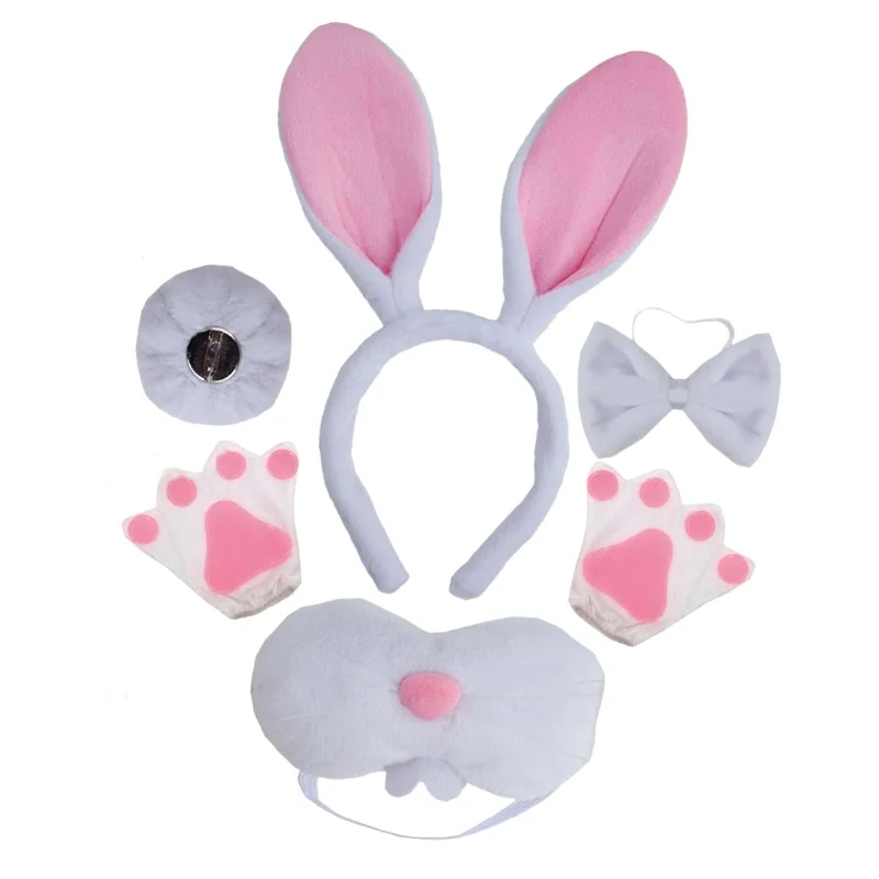 Easter Bunny Rabbit Costume Set Cosplay for New Year Fancy Dress up Festival White