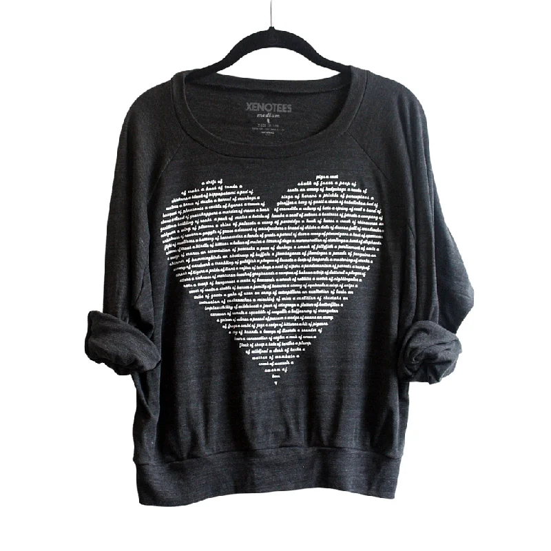 Womens Collective Animal Nouns Heart Pullover Honey Neck Pullover