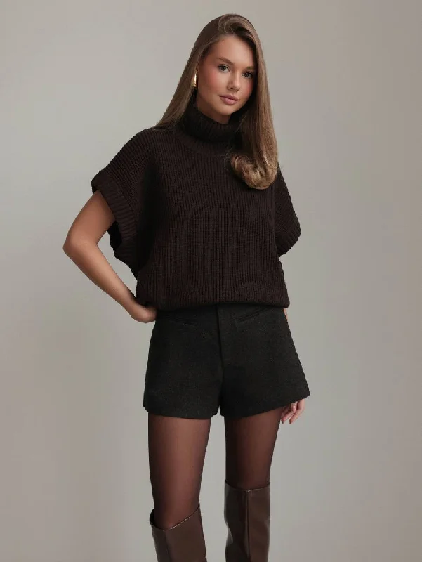 Chocolate Knit Sweater Casual Formal Business