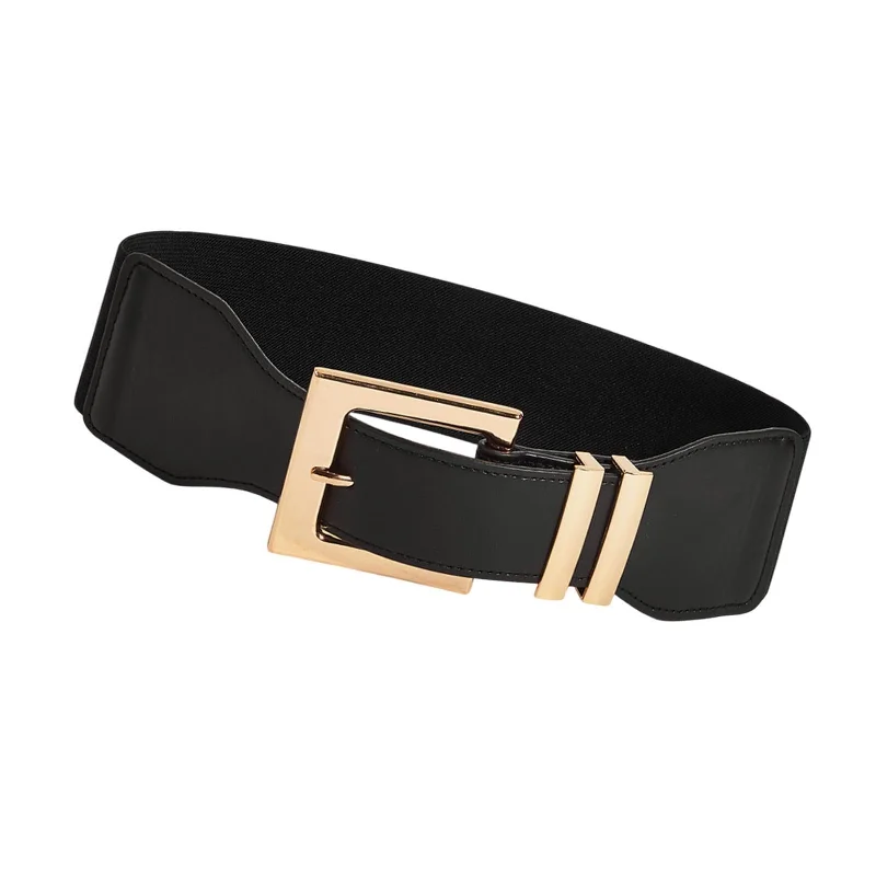 Wide Elastic Belt Stretch with Buckle for Dress Accessories for Women Ladies