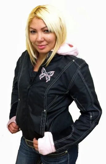 Womens Textile Jacket With Pink Hoodie With Reflective Butterfly Oversized Jacket Tailored Jacket Straight Jacket