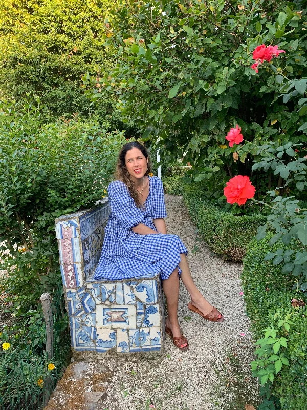 Raphaelle dress - royal blue gingham