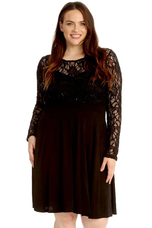 Chiffon Sleeve Skater Dress
