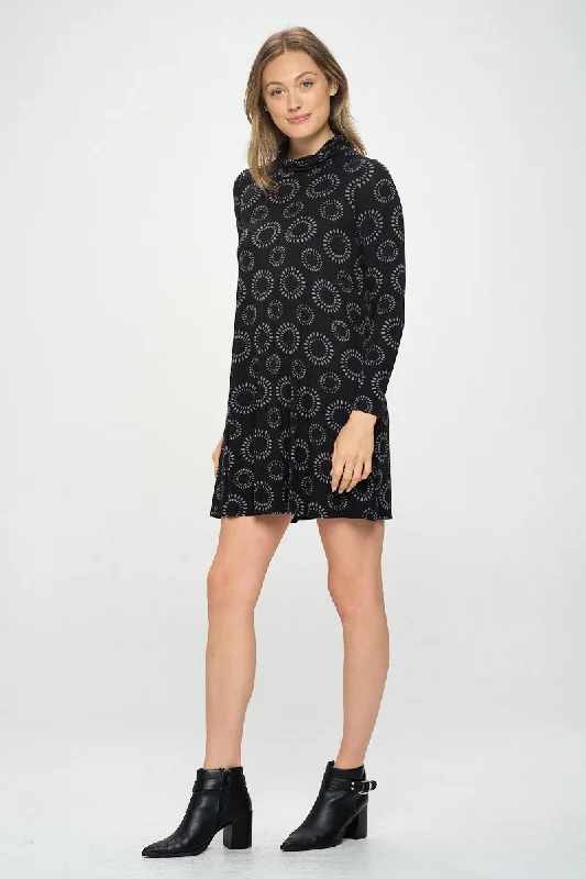 LONG SLEEVE MOCK PRINT DRESS