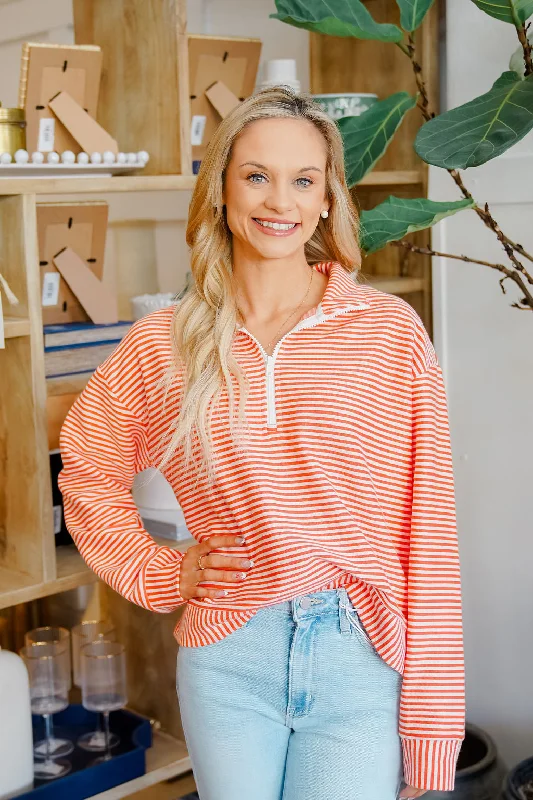 Thompson Stripe Pullover Spaghetti Sleeve Top