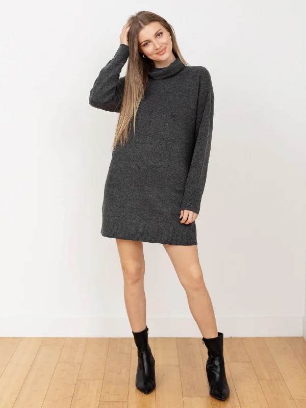 Z Supply Richie Sweater Dress Turtle Neck Boat Neck Asymmetrical Neck