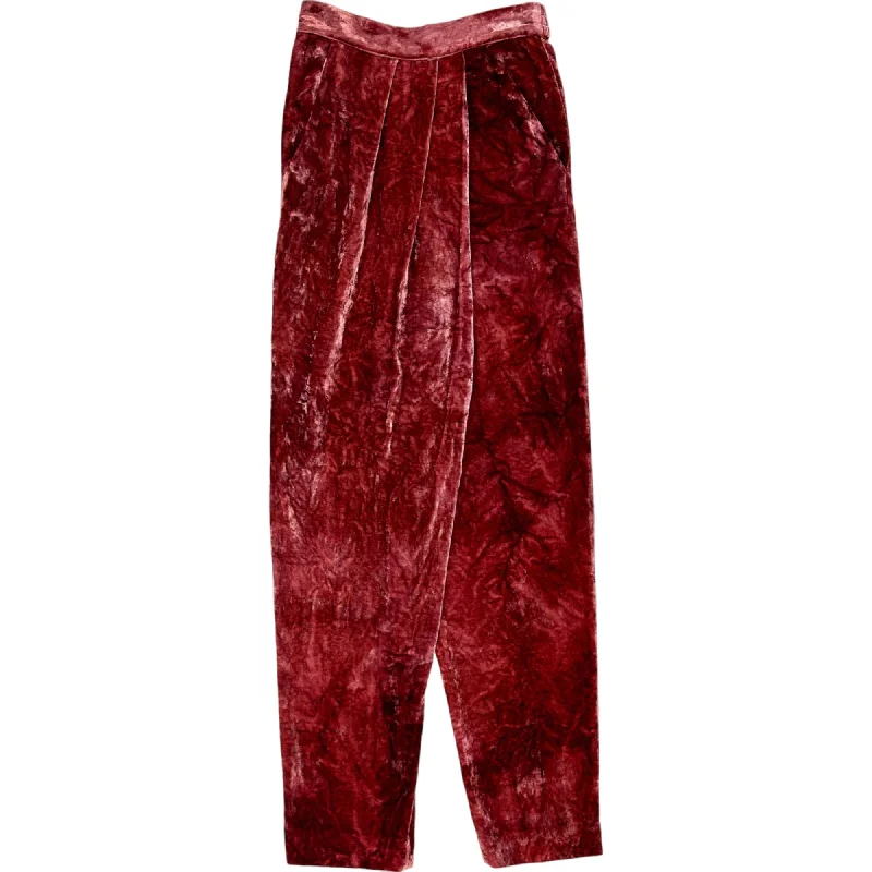 Masscob Red Velvet Trousers Trousers Versatile Stylish