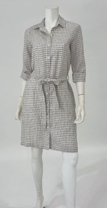 Tan and White Gingham