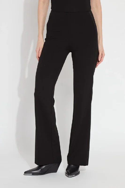 Hi Waist Ponte Trouser Satin Piping  [10-3443-M2] Trousers stylish elegant