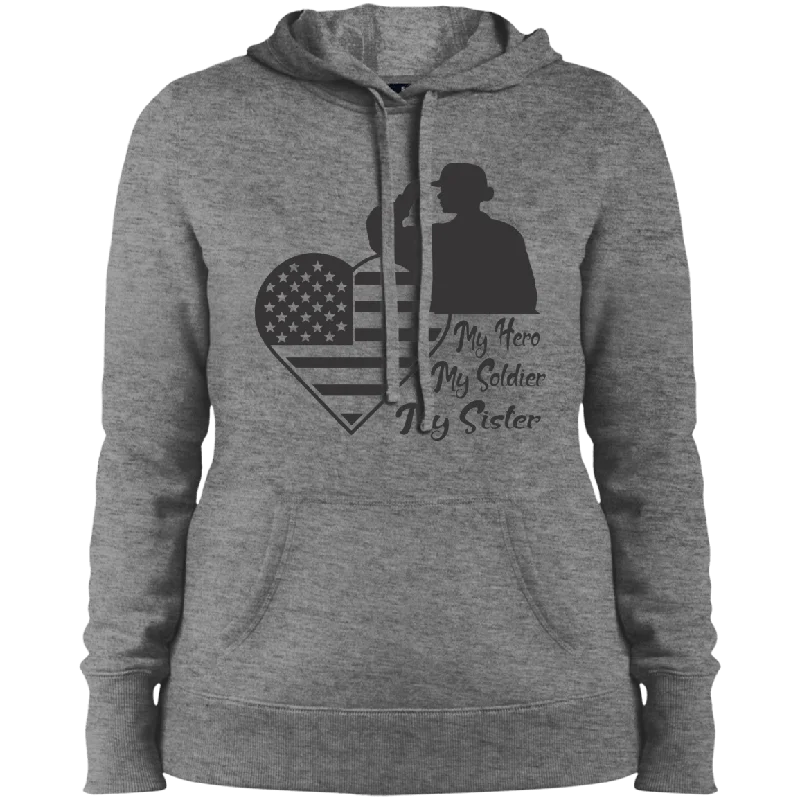 My Sister My Soldier Ladies' Pullover Hooded Sweatshirt Boat Neck Sweater