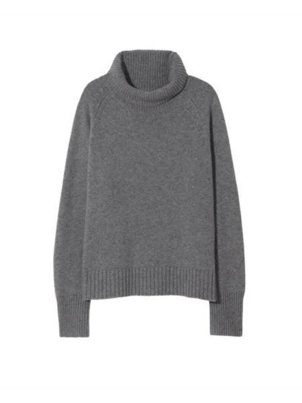 Lanie Sweater in Grey Melange Jersey Fabric Tulle Fabric Batik Fabric