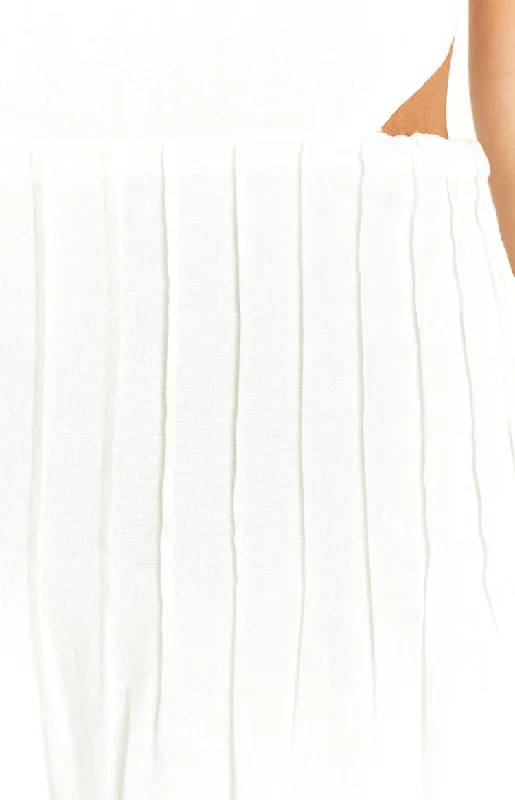 Bronte White Linen Blend Maxi Dress