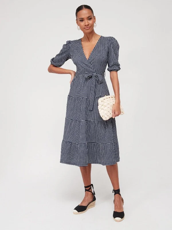 Womens Crinkle Tiered Wrap Midaxi Dress. UK 14 **** Ref V527