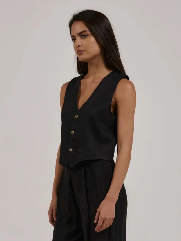 Agnes Cupro Vest - Black