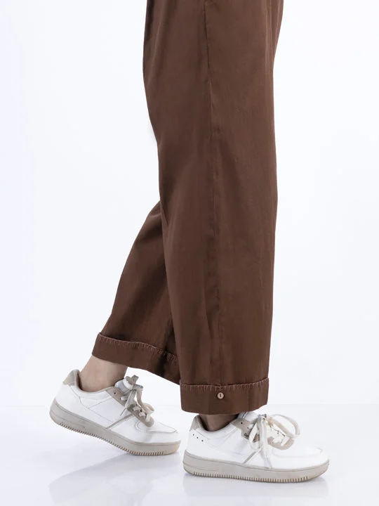 Dark Brown Cambric Girl Trousers - ALT-T-1026