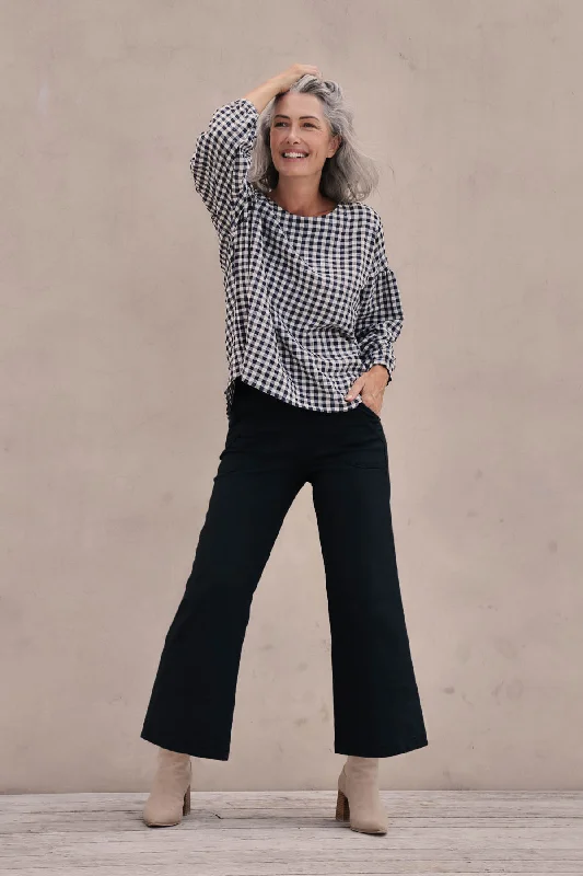 Peggy Long Pants Black in Canvas Twill