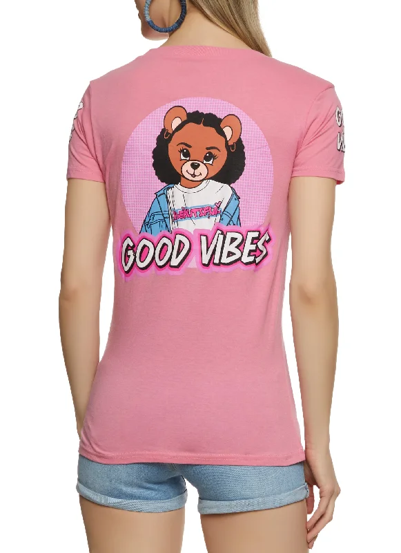 Good Vibes Bear Graphic T Shirt